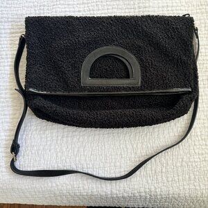 BEIS Shearling Fold Over Messenger Tote